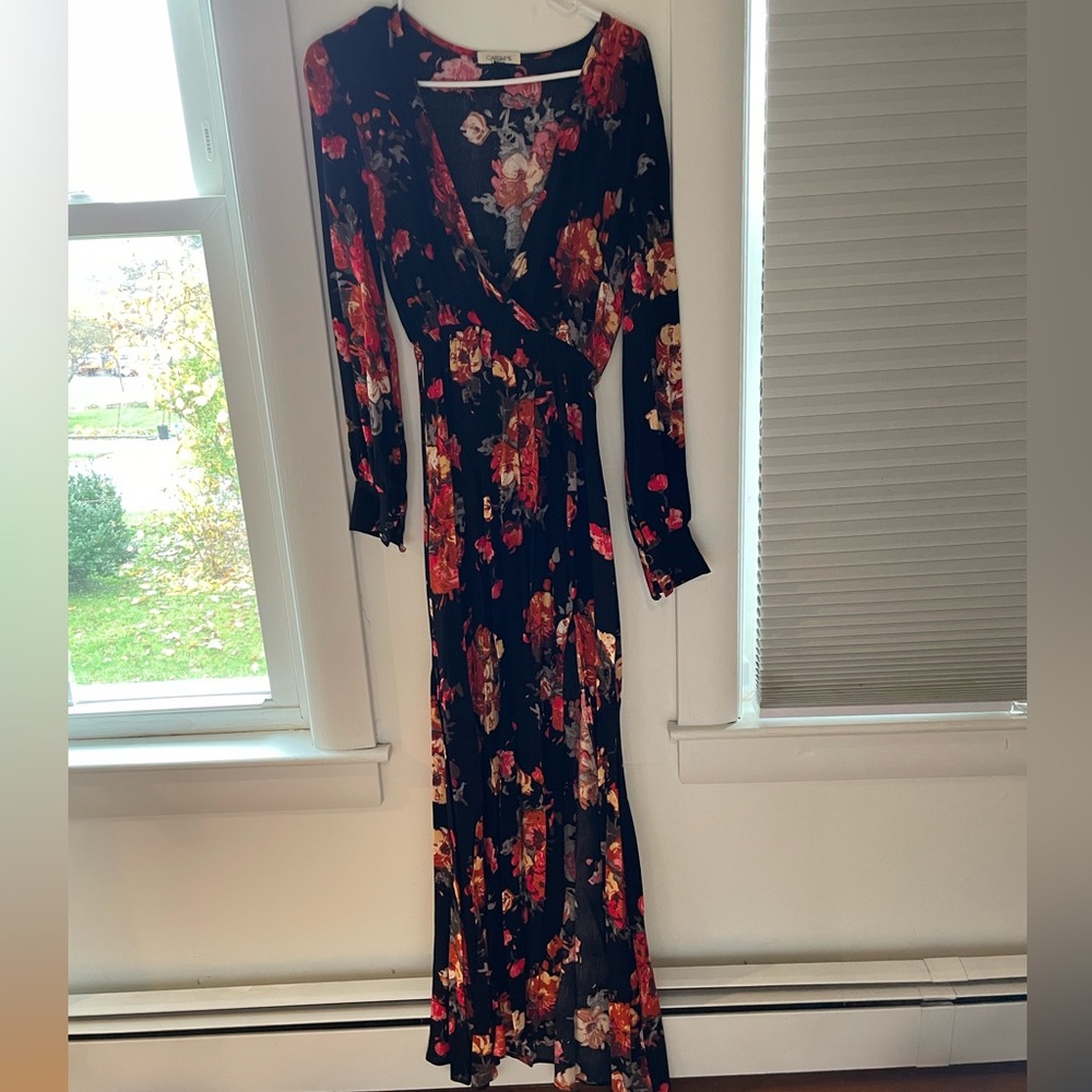 Long sleeve floral maxi dress